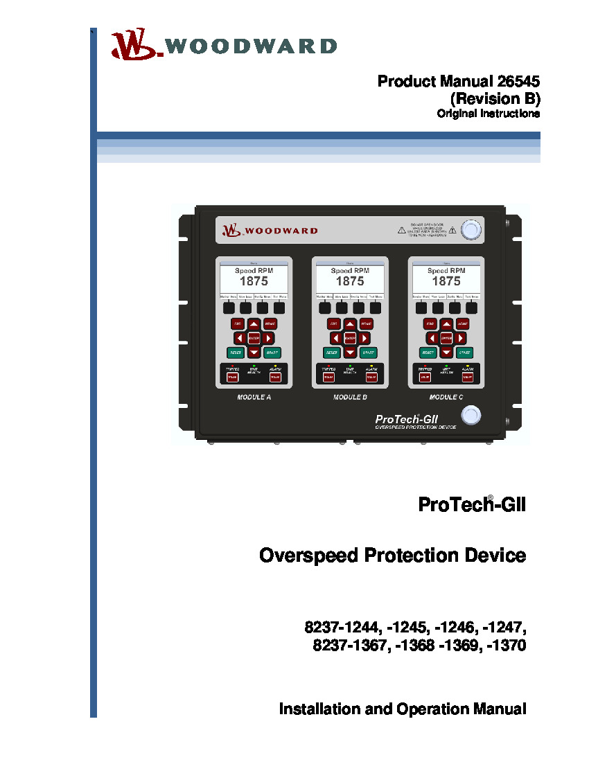 First Page Image of 8237-1245 ProTech-GII Installation Manual 26545.pdf